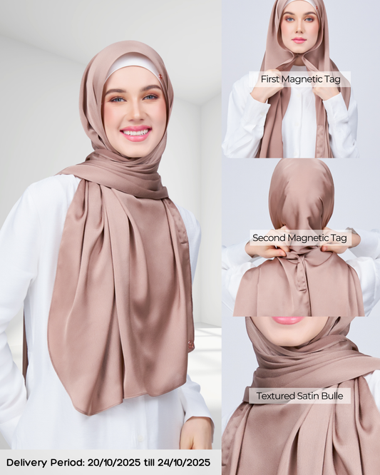 Instant Tag n' Go Shawl | Satin Bulle in Medium Toffee