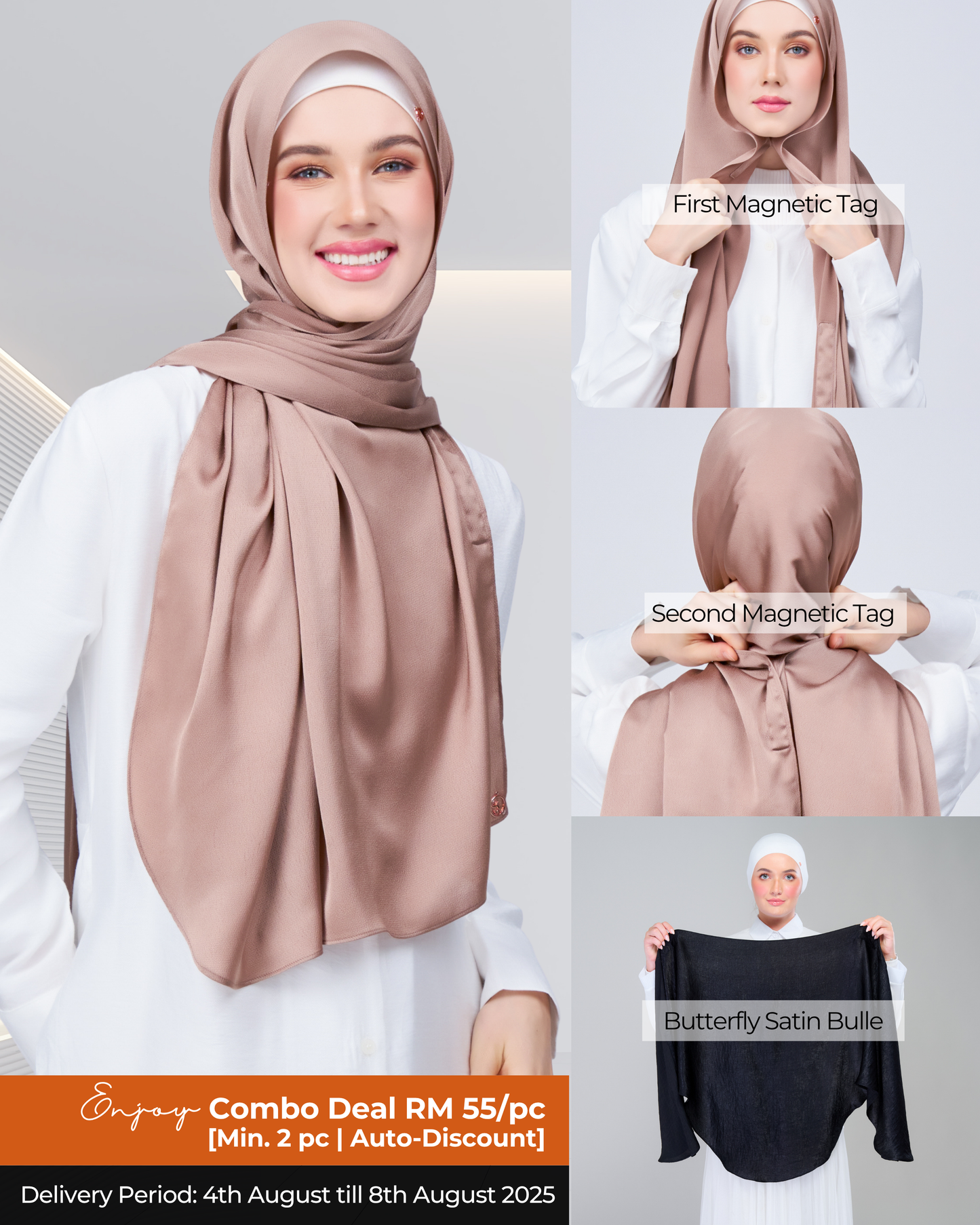 Instant Tag n' Go Butterfly | Satin Bulle in Medium Toffee