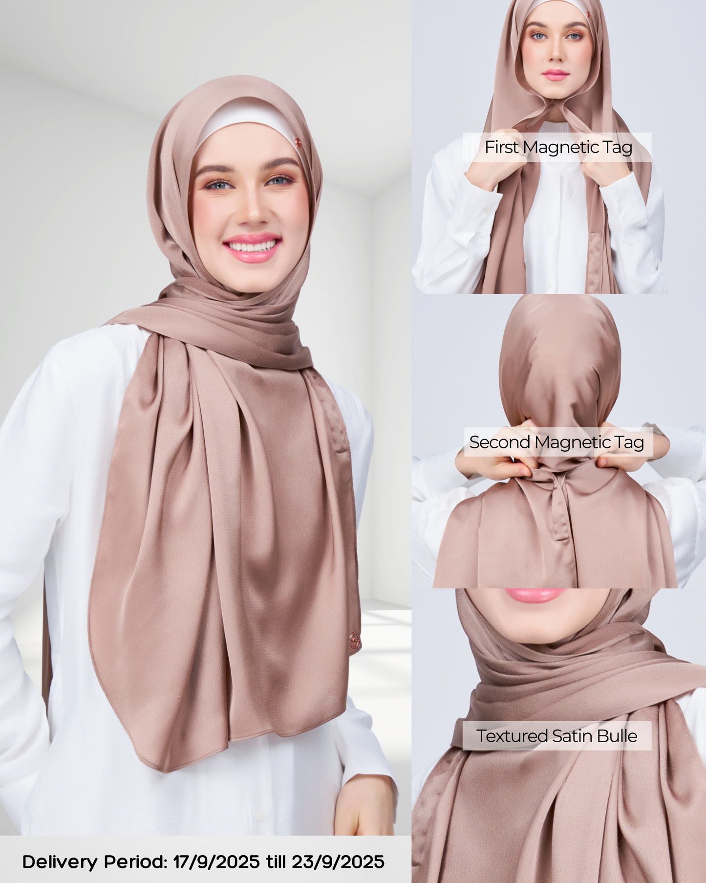 Instant Tag n' Go Shawl | Satin Bulle in Medium Toffee