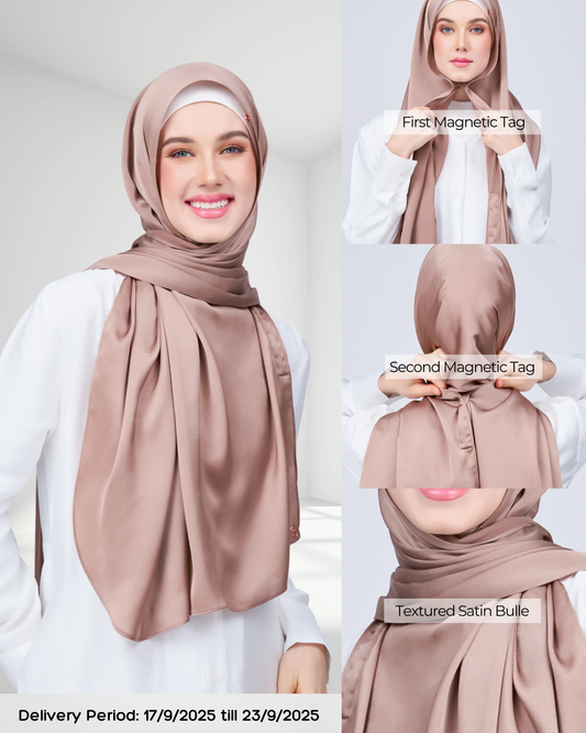 Instant Tag n' Go Shawl | Satin Bulle in Medium Toffee