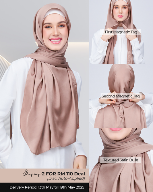 Instant Tag n' Go Shawl | Satin Bulle in Medium Toffee