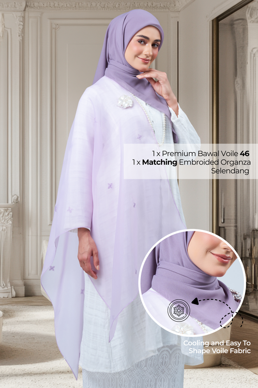 2IN1 Rhea Raya Set in Melur [Heather Purple]
