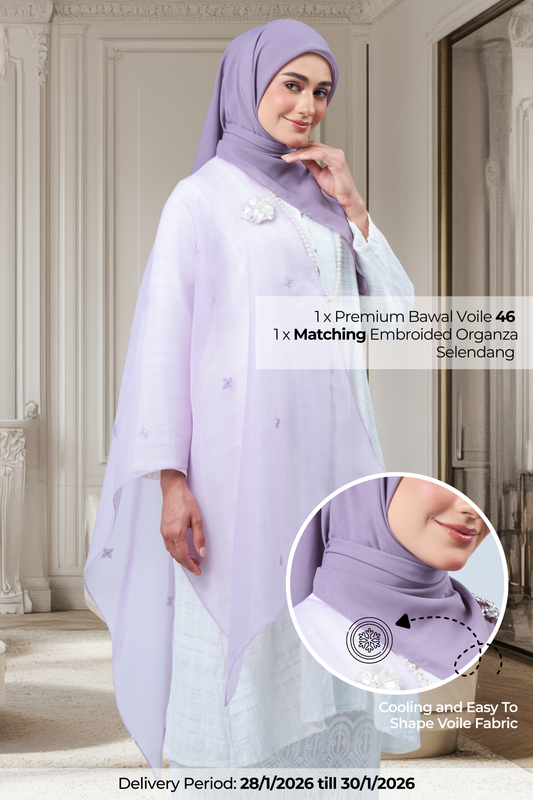 2IN1 Rhea Raya Set in Melur [Heather Purple]