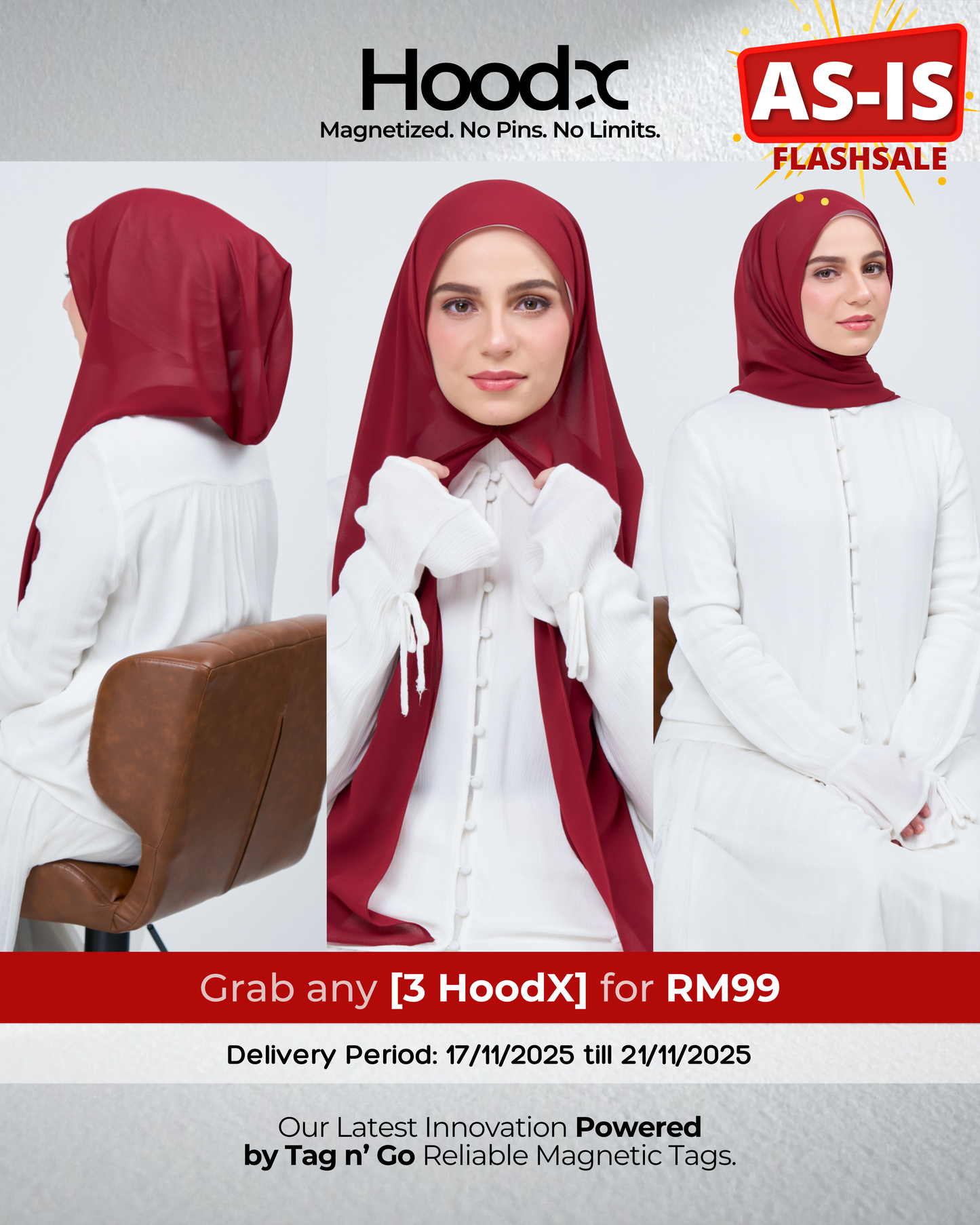[As-Is] HoodX in Merlot Red