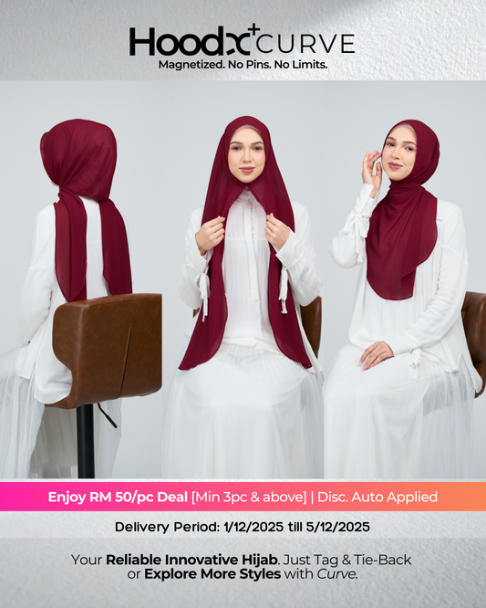 HoodX⁺Plus Curve in Merlot