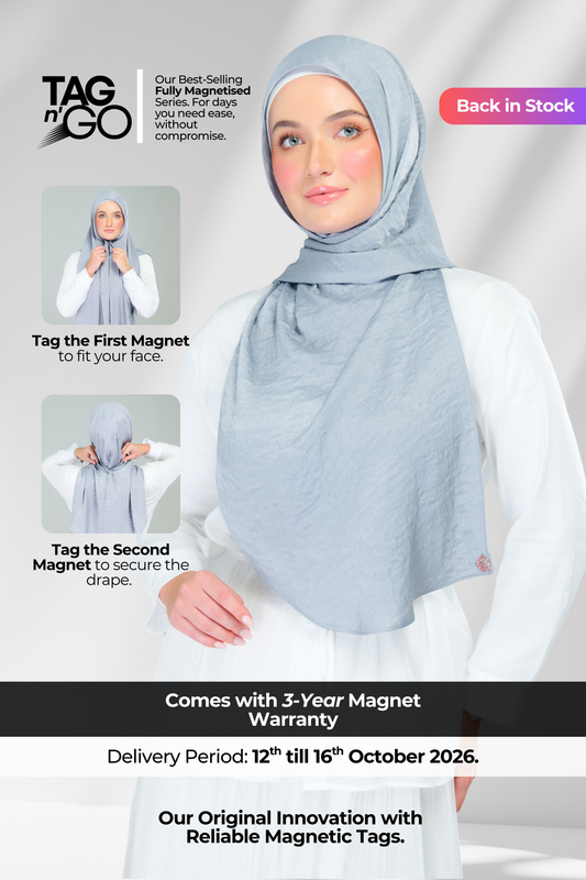 Instant Tag n' Go Shawl | Textured Silk in Metallic Grey 2.0