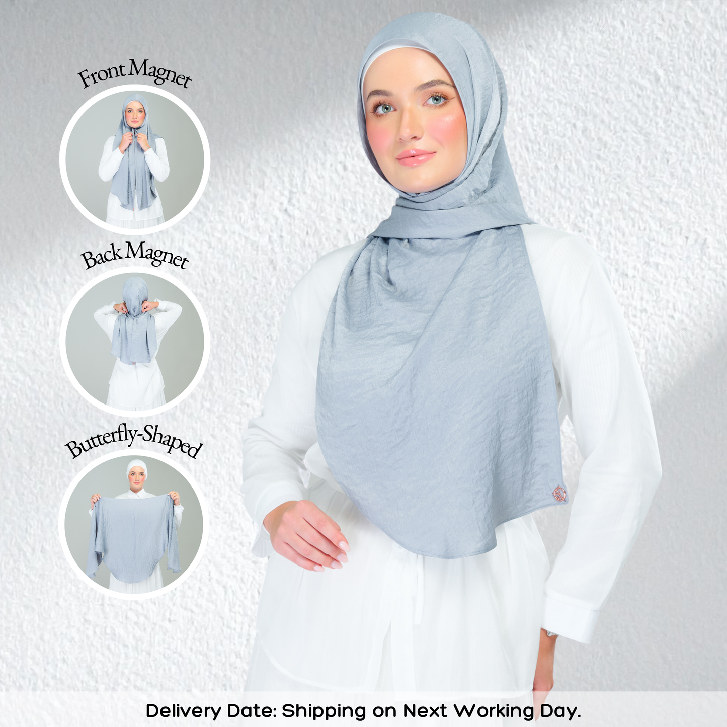 Instant Tag n' Go Butterfly | Textured Silk in Metallic Grey 2.0