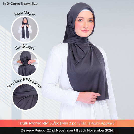 Instant Tag n' Go Shawl | Ribbed Jersey  in Metro Grey