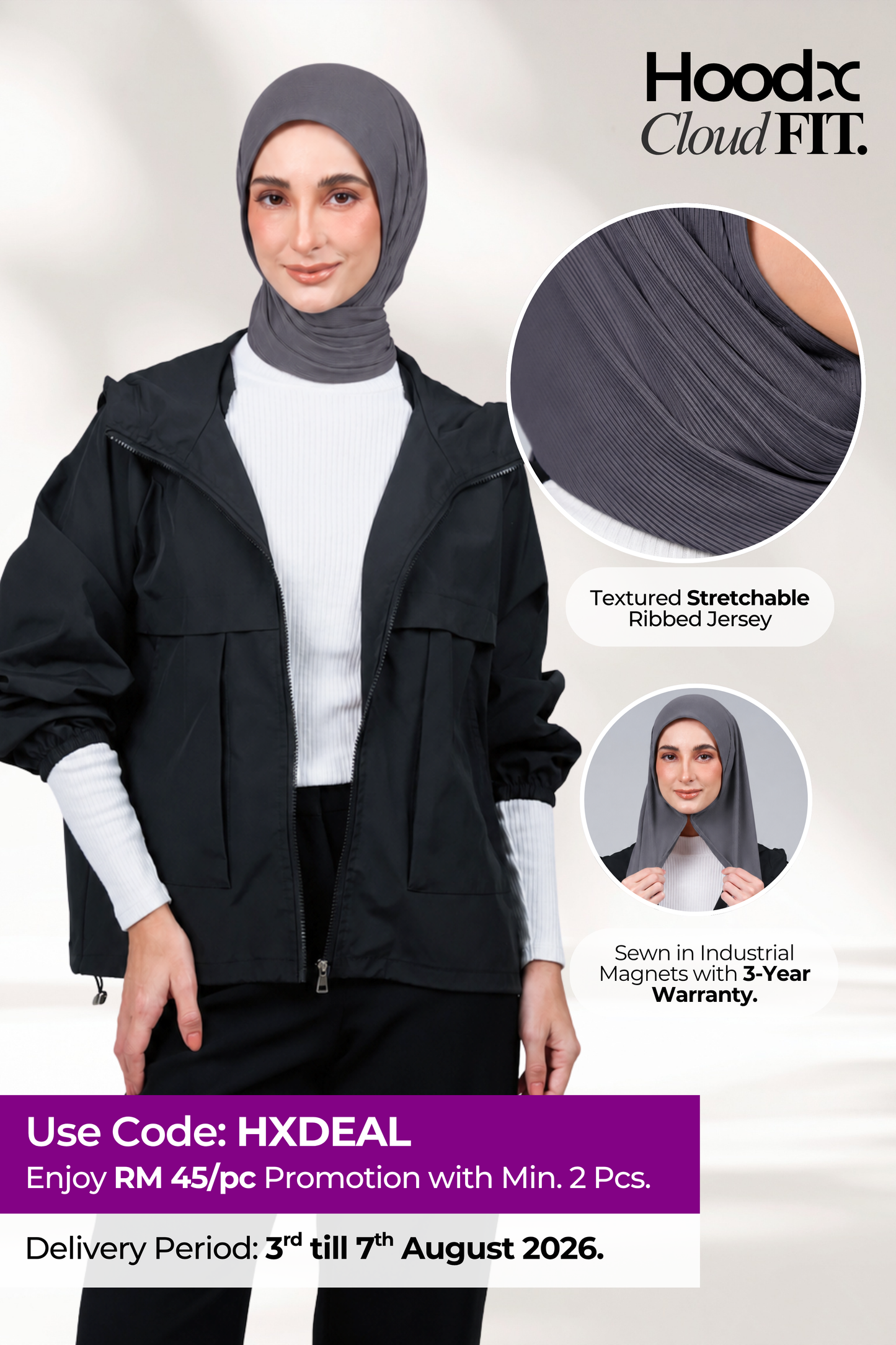 [★ New Colour] HoodX CloudFit in Metro Grey