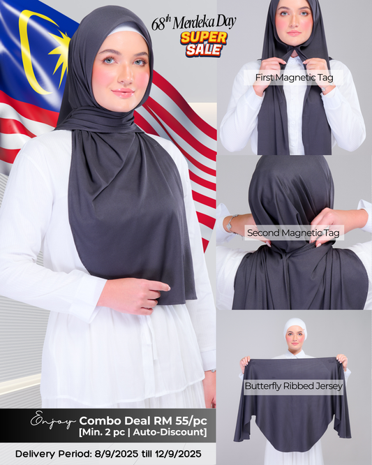 Instant Tag n' Go Butterfly | Ribbed Jersey in  Metro Grey