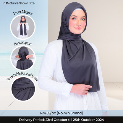 Instant Tag n' Go Shawl | Ribbed Jersey  in Metro Grey