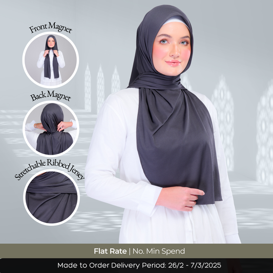 Instant Tag n' Go Shawl | Ribbed Jersey  in Metro Grey