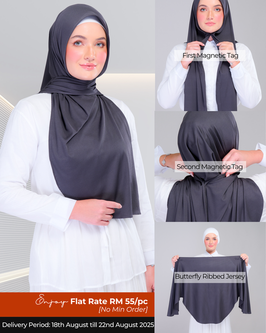 Instant Tag n' Go Butterfly | Ribbed Jersey in  Metro Grey