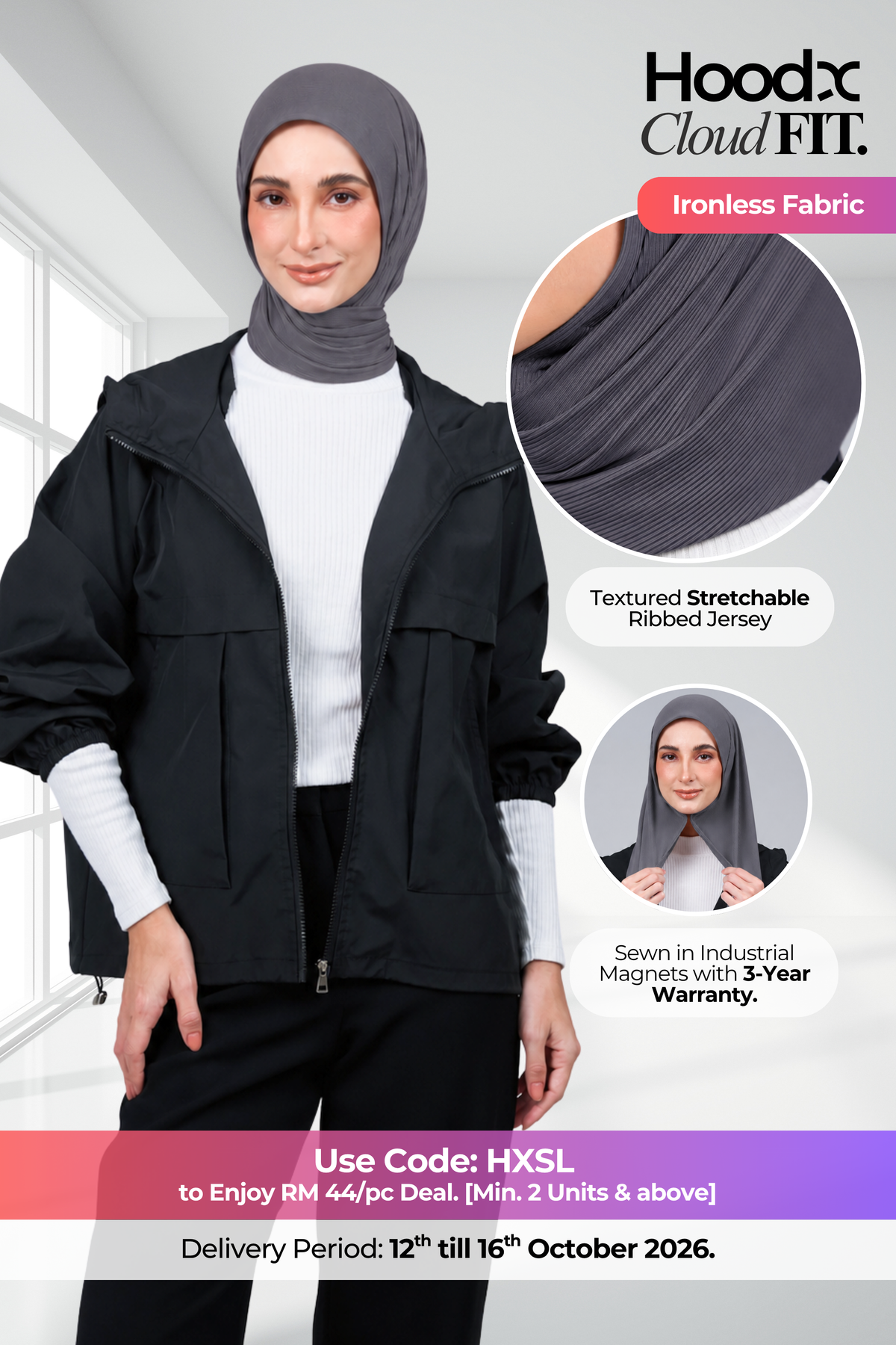 HoodX CloudFit in Metro Grey