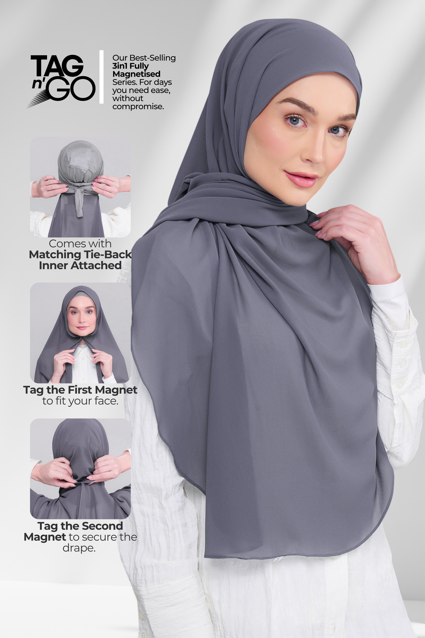 [8.8 MARKDOWN] 3IN1 Instant Faith Tag n' Go in Metro Grey