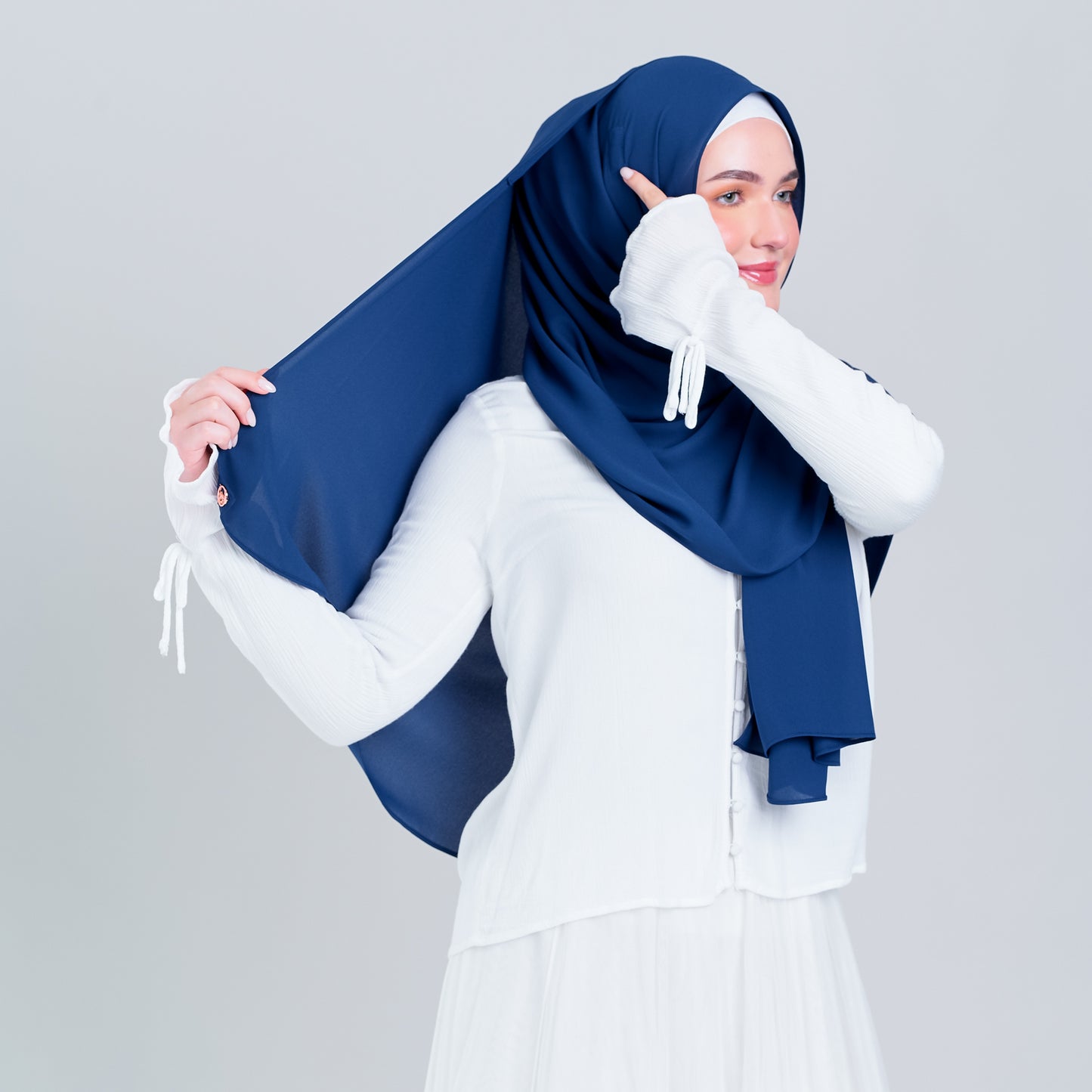 Tag n' Go Max [2M] | Premium Korean Chiffon in Midnight Blue