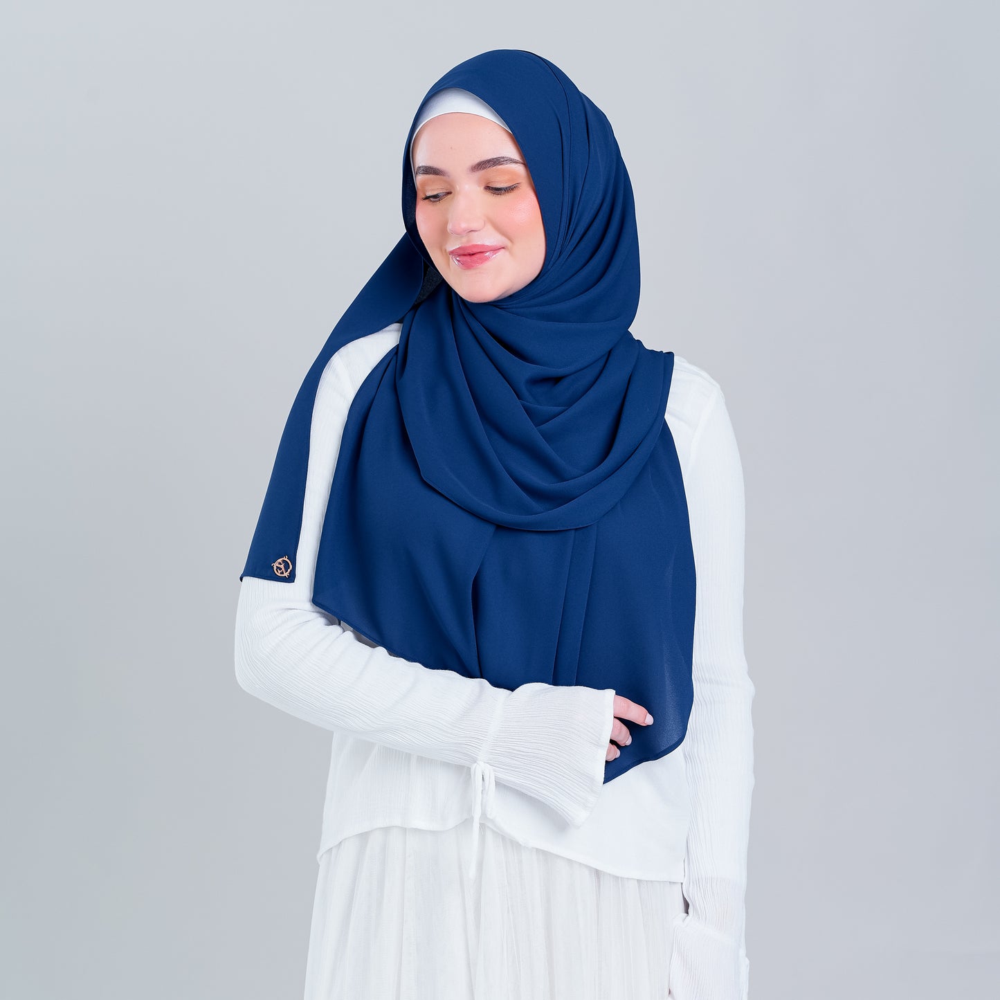 Tag n' Go Max [2M] | Premium Korean Chiffon in Midnight Blue