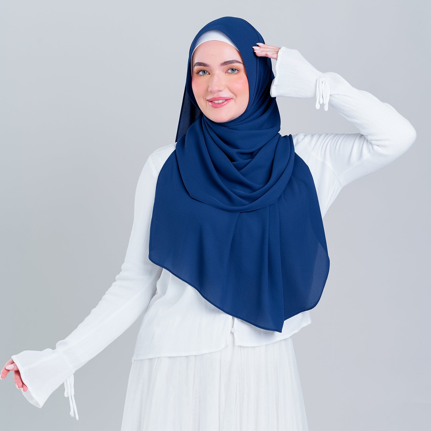 Tag n' Go Max [2M] | Premium Korean Chiffon in Midnight Blue