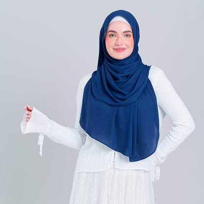 [8.8 MARKDOWN] Tag n' Go Max [2M] | Premium Korean Chiffon in Midnight Blue