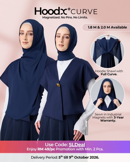 HoodX⁺Plus Curve in Midnight Blue [Korean Chiffon]