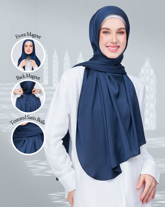 [As-Is] Instant Tag n' Go Shawl | Satin Bulle in Midnight Blue