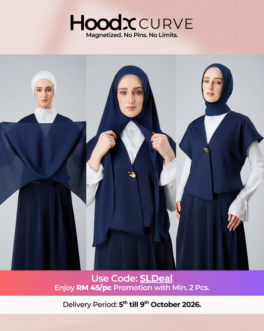 HoodX Curve in Midnight Blue [Korean Chiffon]