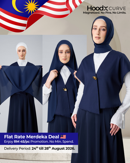 HoodX Curve in Midnight Blue [Korean Chiffon]