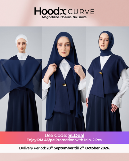 HoodX Curve in Midnight Blue [Korean Chiffon]