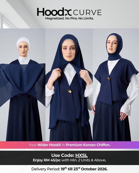 HoodX Curve in Midnight Blue [Korean Chiffon]