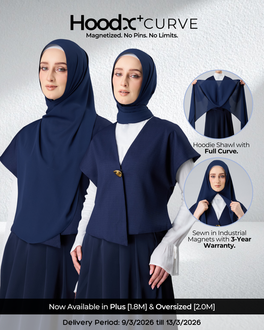 HoodX⁺Plus Curve in Midnight Blue [Korean Chiffon]