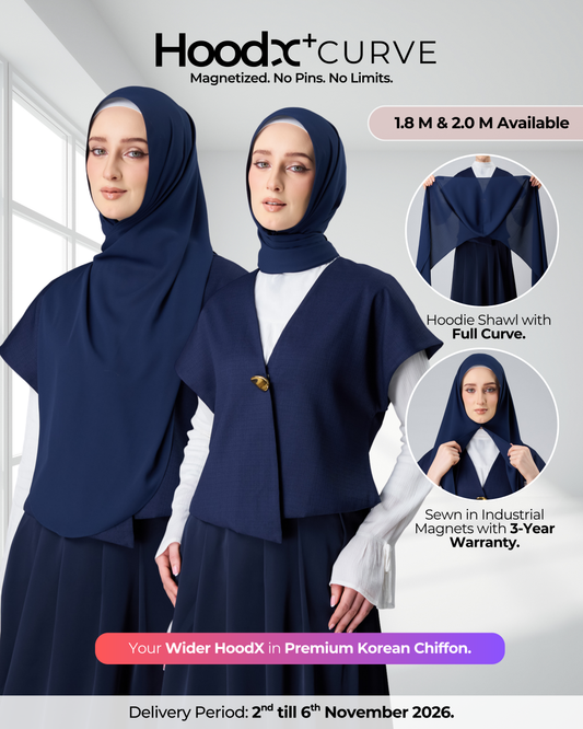 HoodX⁺Plus Curve in Midnight Blue [Korean Chiffon]