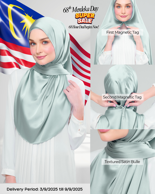 Instant Tag n' Go Shawl | Satin Bulle in Mint Green