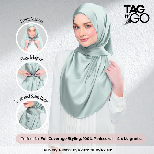 Instant Tag n' Go Shawl | Satin Bulle in Mint Green