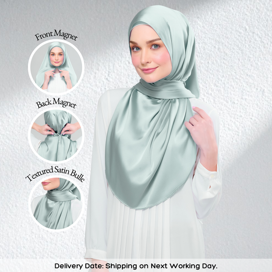 Instant Tag n' Go Shawl | Satin Bulle in Mint Green