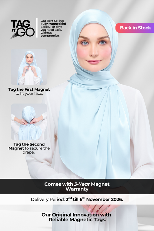 Instant Tag n' Go Shawl | Satin Silk in Mint Blue