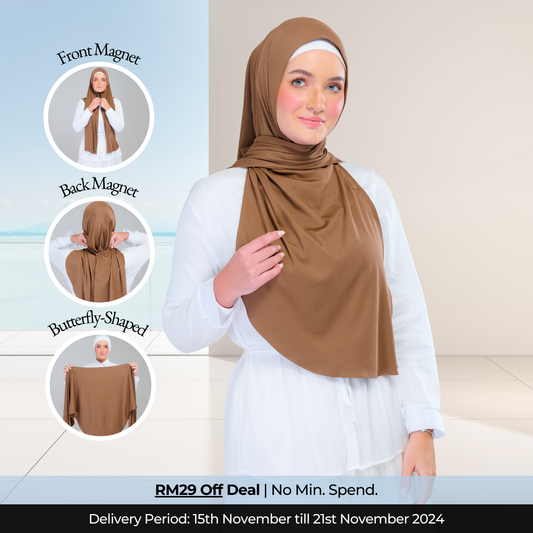 Instant Tag n' Go Butterfly | Ribbed Jersey in  Mocha Taupe