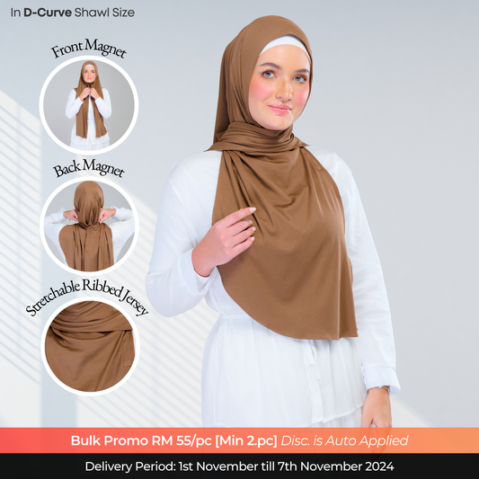 Instant Tag n' Go Shawl | Ribbed Jersey in Mocha Taupe