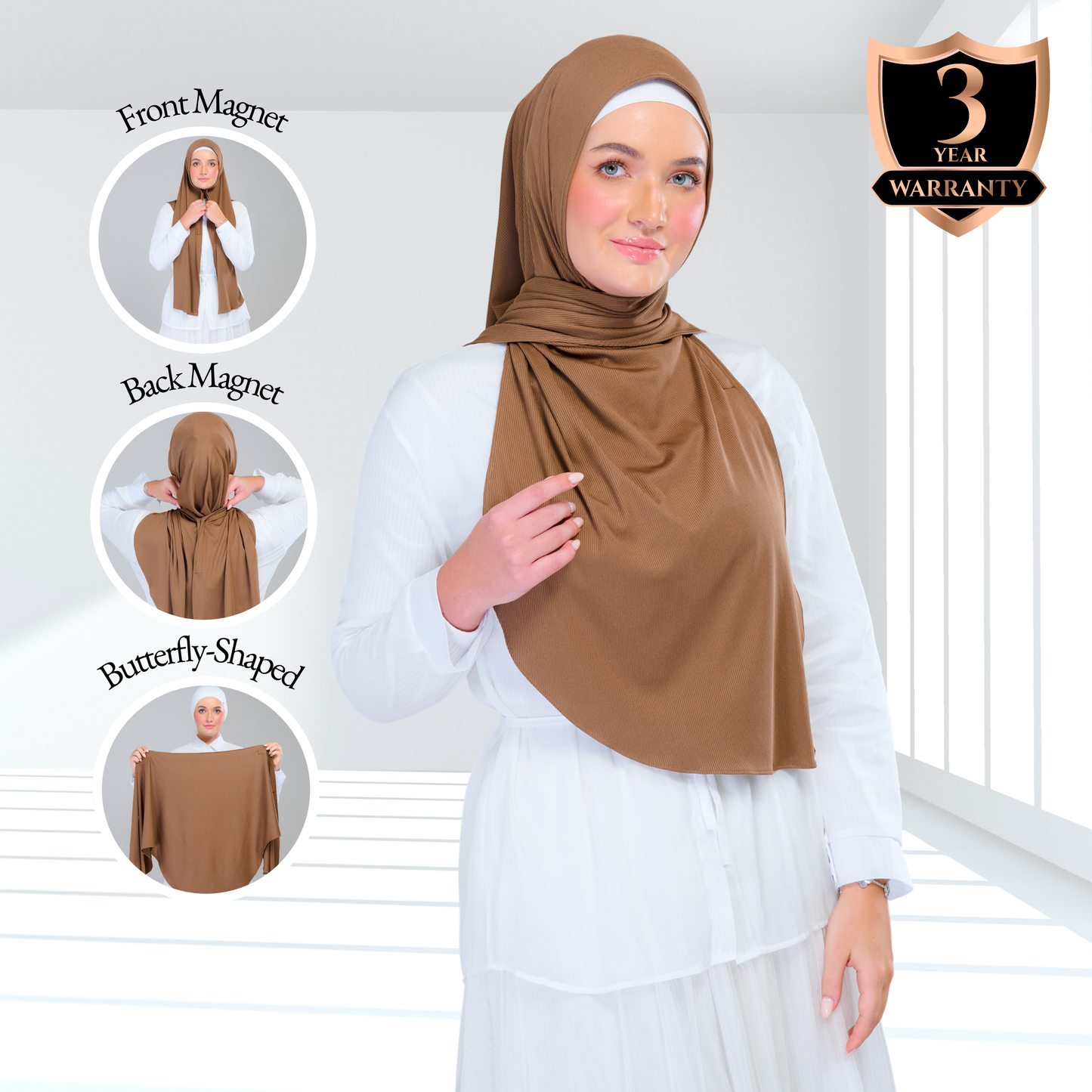 Instant Tag n' Go Butterfly | Ribbed Jersey in  Mocha Taupe