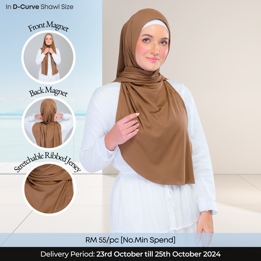 Instant Tag n' Go Shawl | Ribbed Jersey in Mocha Taupe