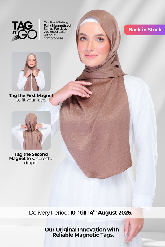Instant Tag n' Go Shawl | Textured Silk in Mocha