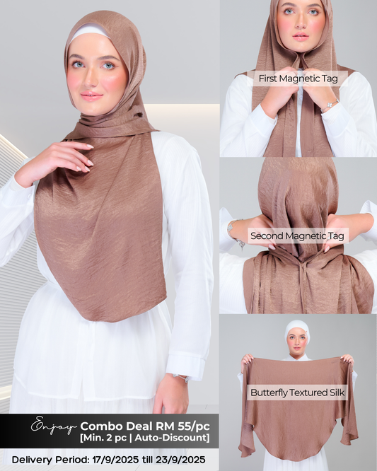 Instant Tag n' Go Butterfly | Textured Silk in Mocha