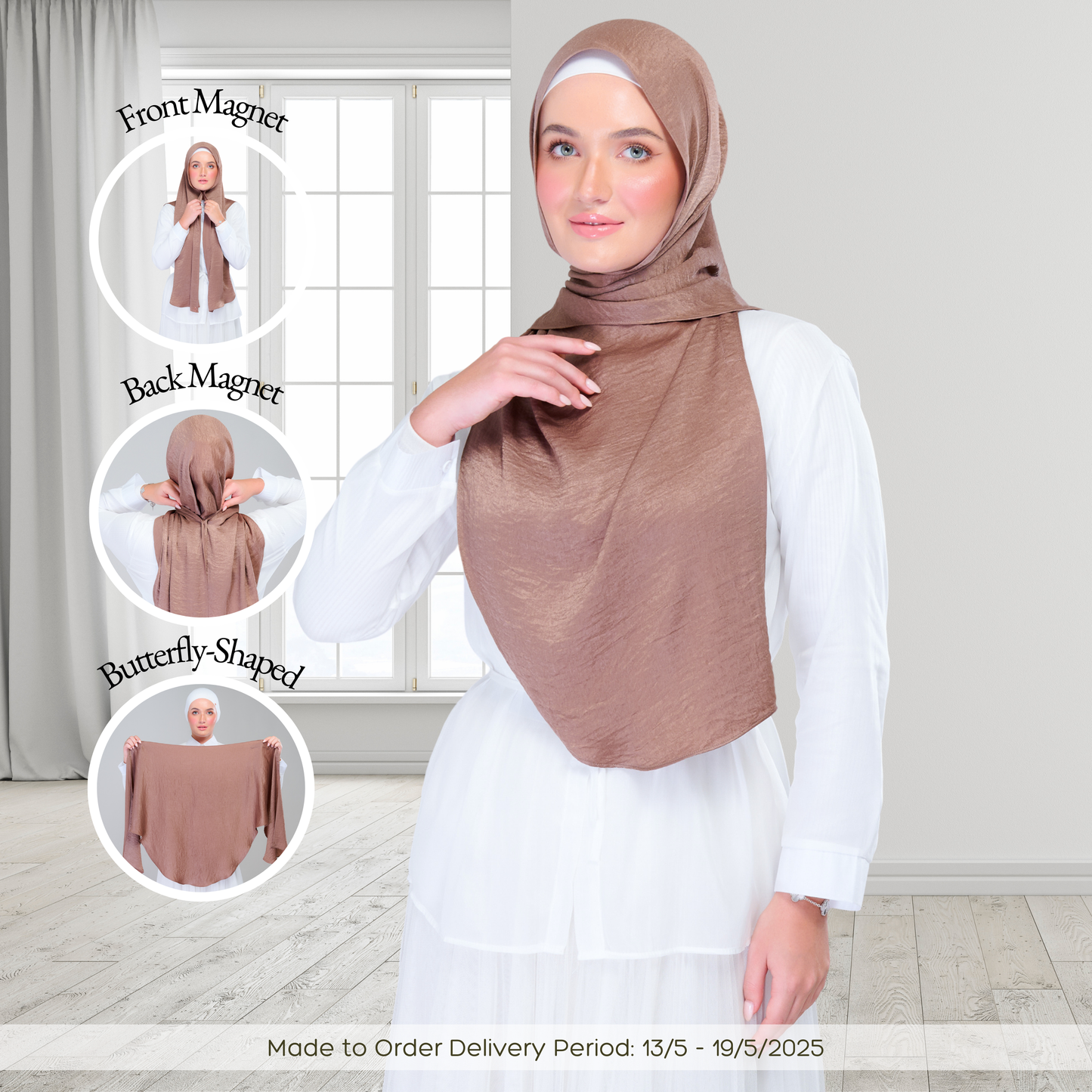 [As-Is] Instant Tag n' Go Butterfly | Textured Silk in Mocha