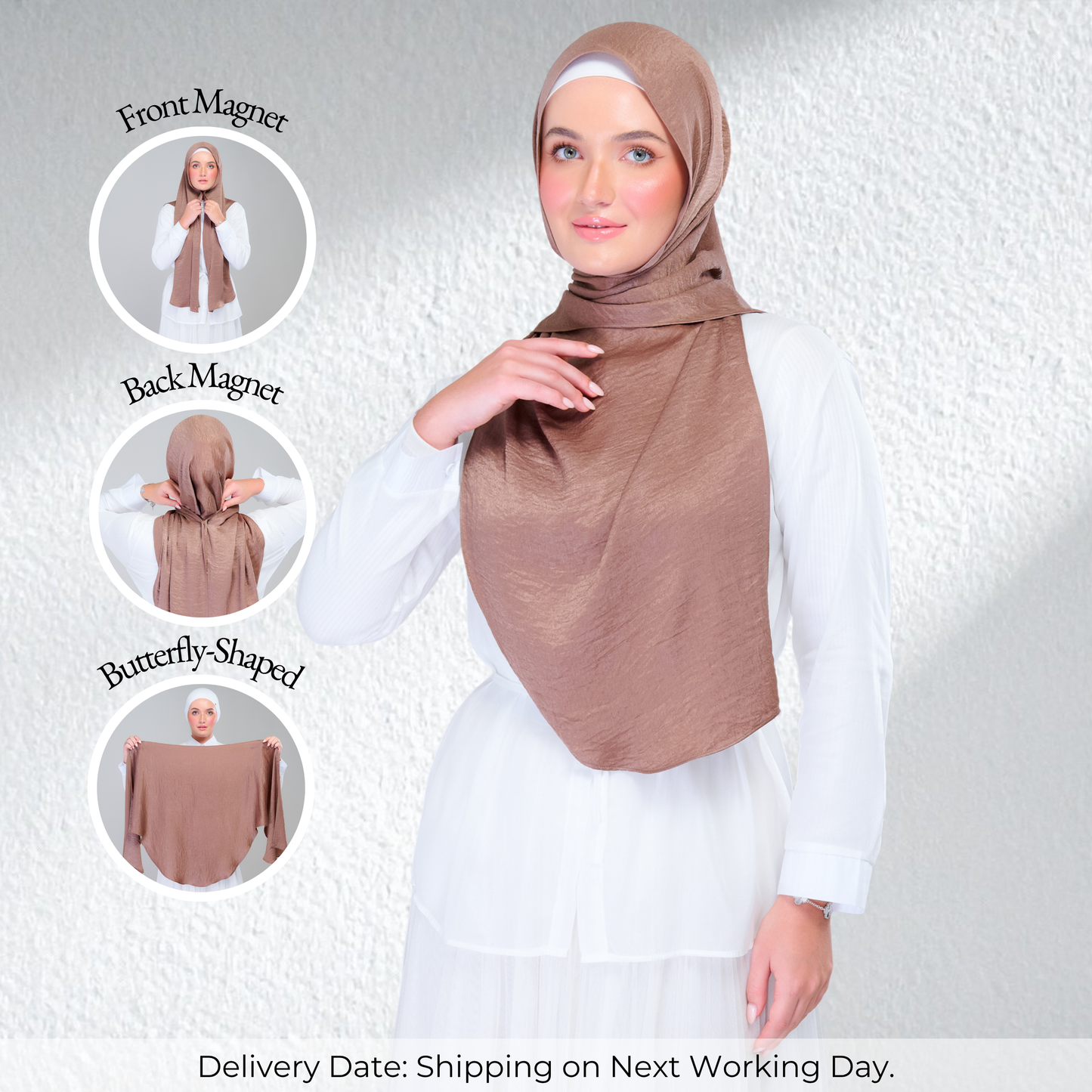 Instant Tag n' Go Butterfly | Textured Silk in Mocha