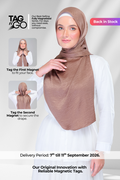 Instant Tag n' Go Shawl | Textured Silk in Mocha