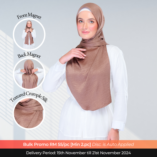 Instant Tag n' Go Shawl | Textured Silk in Mocha