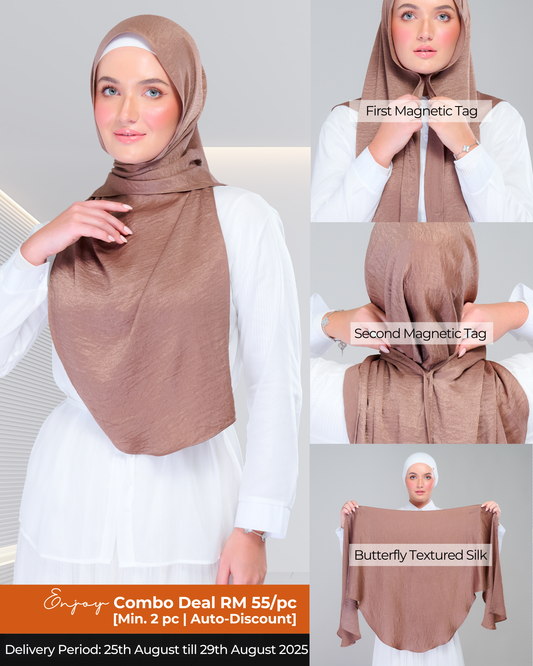 Instant Tag n' Go Butterfly | Textured Silk in Mocha