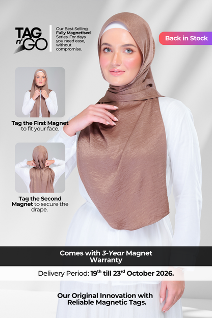 Instant Tag n' Go Shawl | Textured Silk in Mocha
