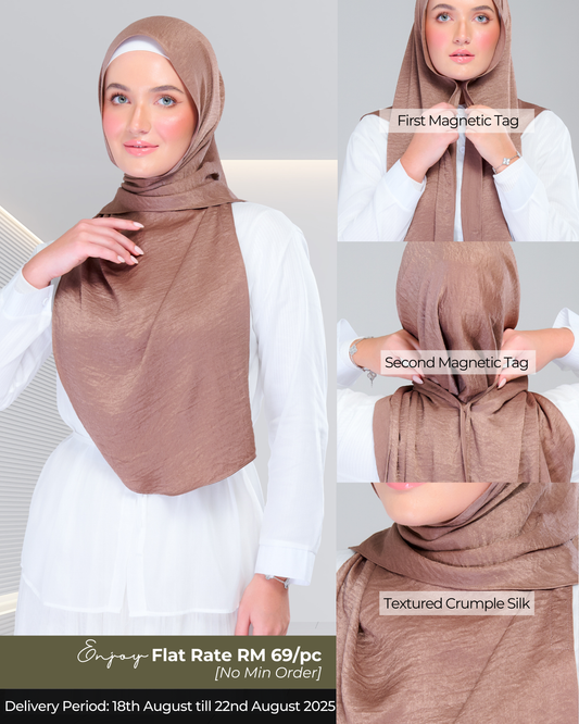 Instant Tag n' Go Shawl | Textured Silk in Mocha