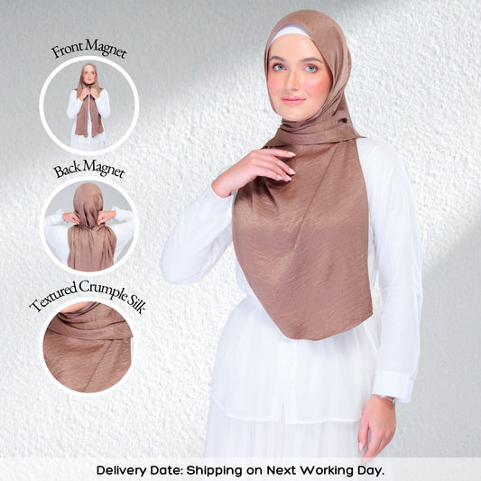 Instant Tag n' Go Shawl | Textured Silk in Mocha