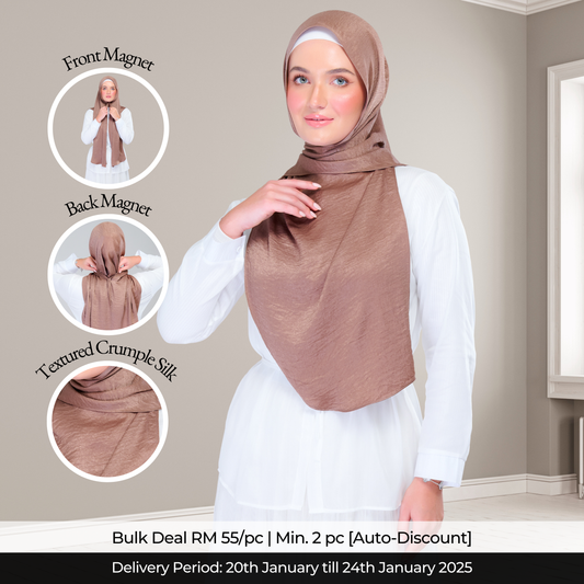 Instant Tag n' Go Shawl | Textured Silk in Mocha